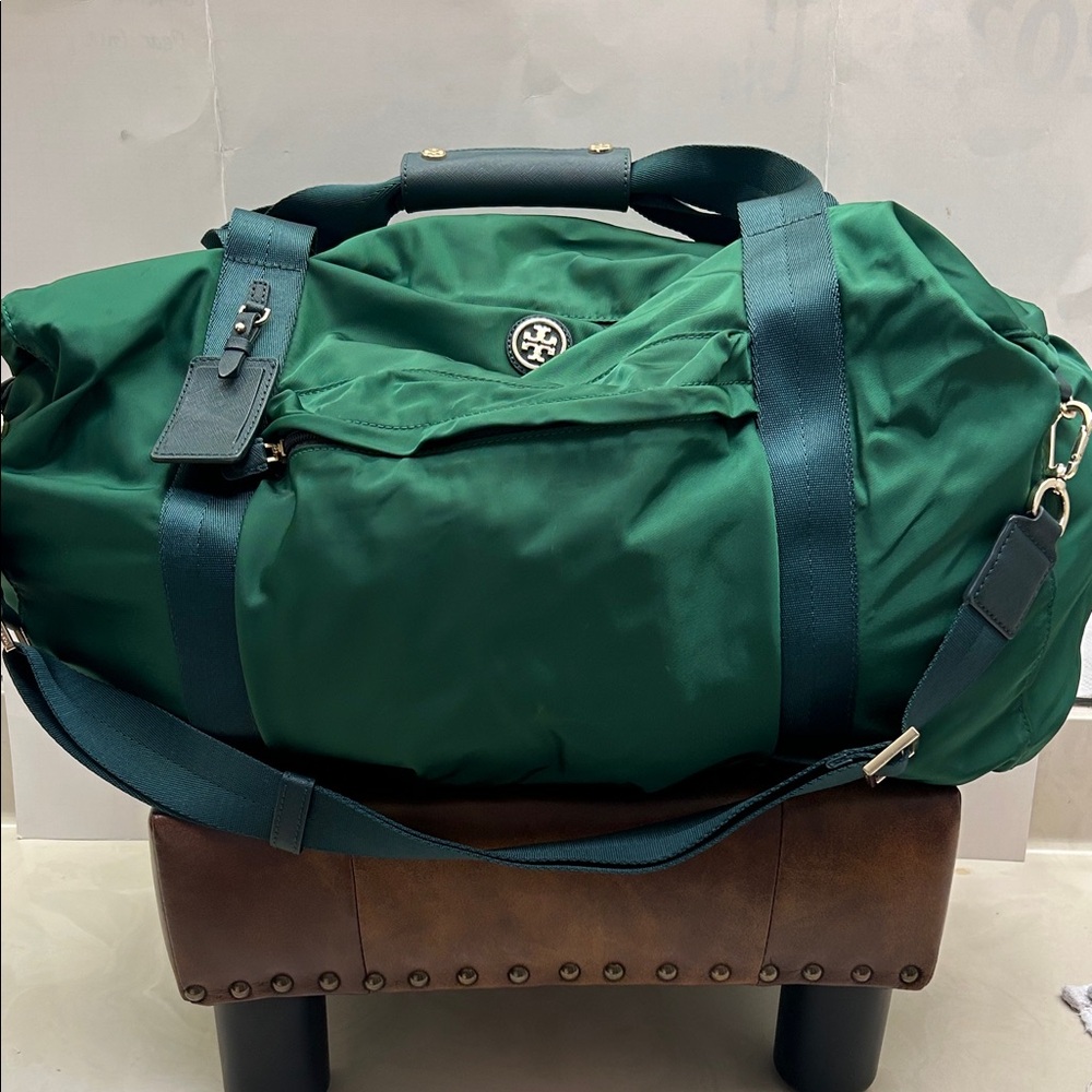 Rare authentic Tory Burch Green Nylon Weekend Bag